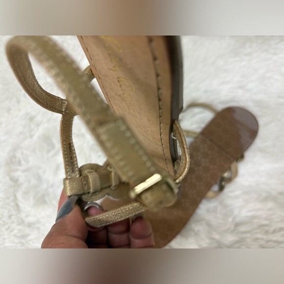 Lilly Pulitzer Gold Sandals with Beaded Accents - Picture 9 of 9